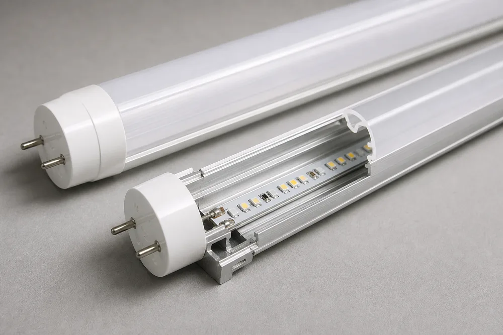 OEM နှင့် Private-Label Tube-Light Assembly အတွက် 2026 LED T8 PC အပြင် Tube နှင့် Inner Aluminum Housing