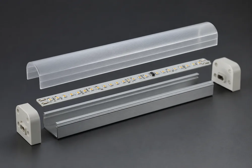 2026 ခုနှစ်တွင် OEM Lighting စည်းဝေးပွဲအတွက် PC ကာဗာနှင့် 6063 အလူမီနီယမ်အခြေစိုက် LED T10 Tube Housing